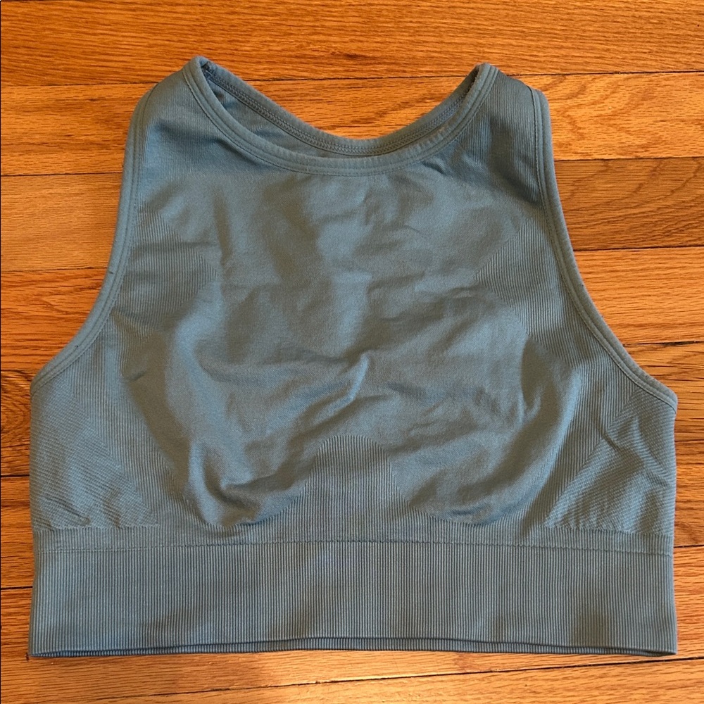 Knix Muted Teal, High Neck, Racerback Sports Bra / Crop Top